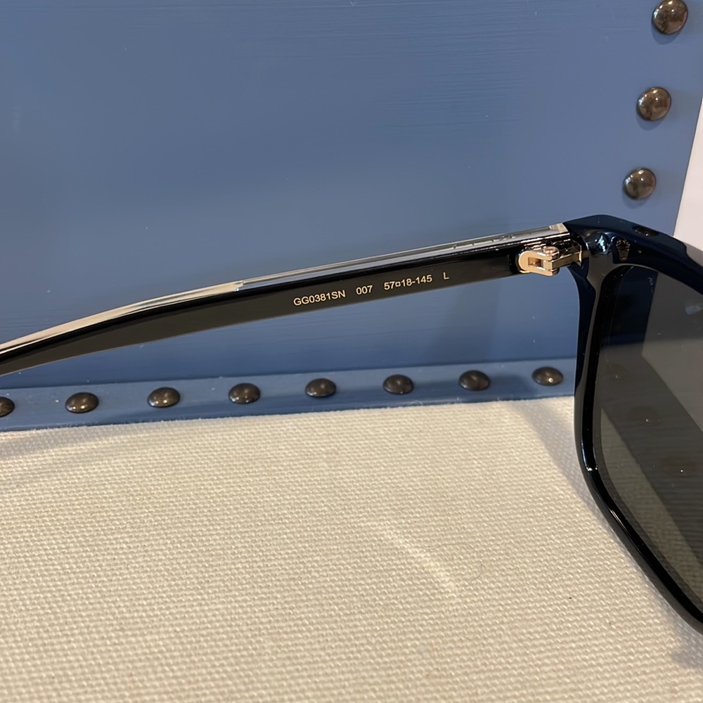 GG0381SN-007 GUCCI MENS SUNGLASSES POLARIZED BLACK - Picture 10 of 14